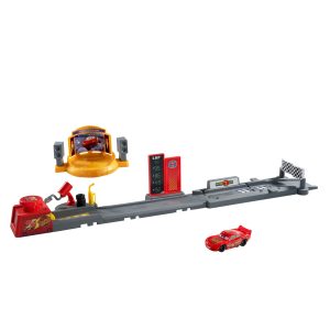 Disney And Pixar Cars Piston Cup Jump And Stunt Runway Playset & Lightning Mcqueen Toy Car