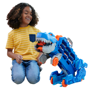 Hot Wheels City-Transporteur T-Rex Pour +20 Voitures, Piste de Course