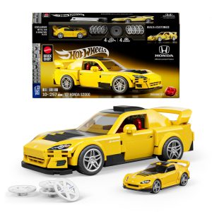 Mattel Brick Shop Hot Wheels ’07 Honda S2000 Building Toy Kit (257 Pieces), For Collectors | Mattel