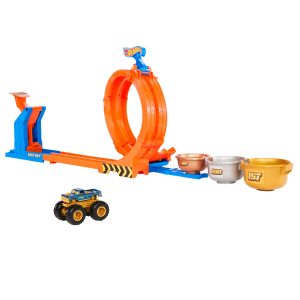 Hot Wheels Monster Trucks Pista de Brinquedo Troféu Bigfoot Giros Extremos