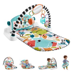 Fisher-Price Tapis Piano Lumières et Apprentissage, Pour Bébé, Bleu