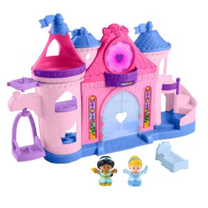 Princesses Disney-Coffret Pour Tout-Petits Little People-Château Lumières Magiques et Danse Avec 2 Figurines